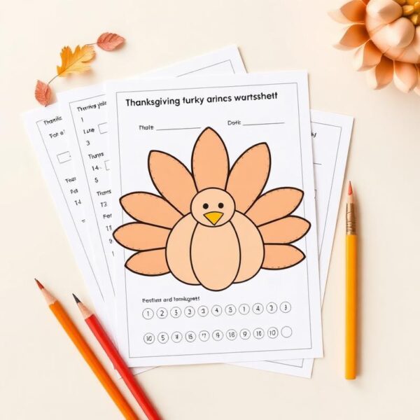 Turkey Thanksgiving Math Craft Activity – Multiplication Review